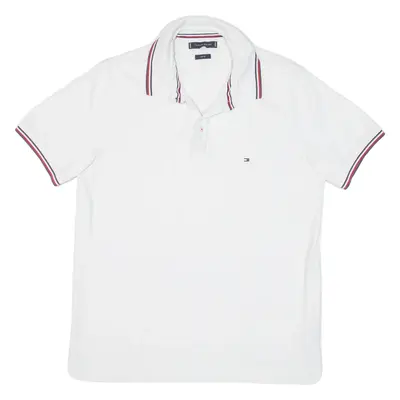 TOMMY HILFIGER Slim Fit Mens Polo Shirt White L