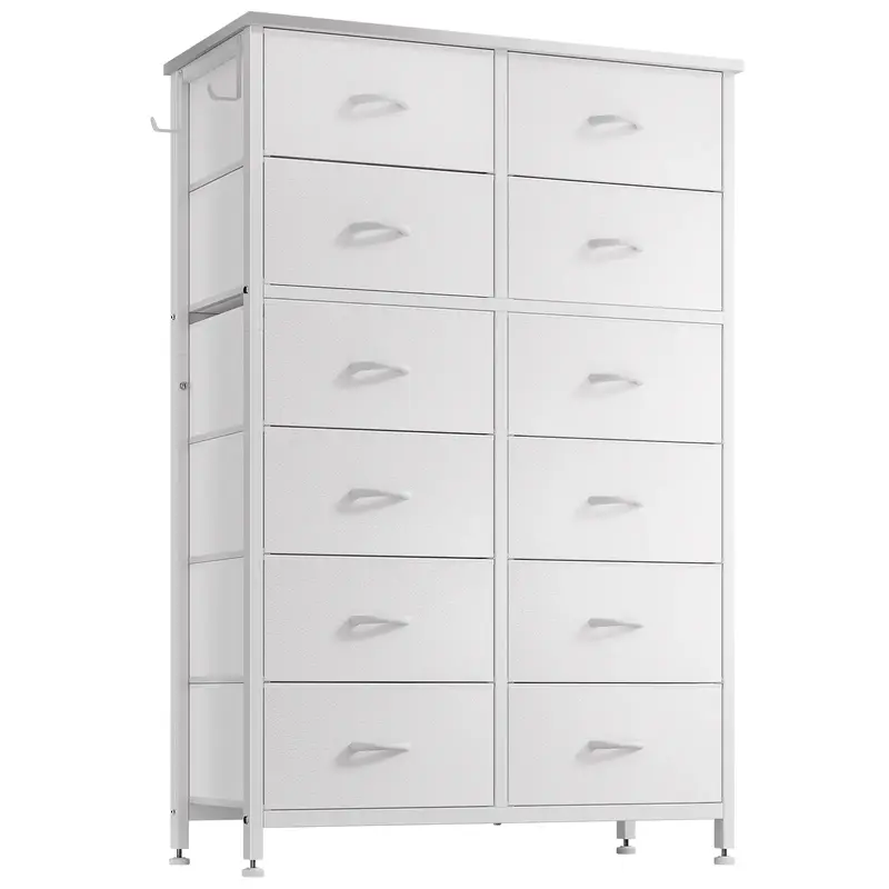 【Deals for Your Days】AOWOS 12 Drawer Dresser with Wooden Top and Metal Frame, Tall Fabric Dresser & Chest of Drawers for ...