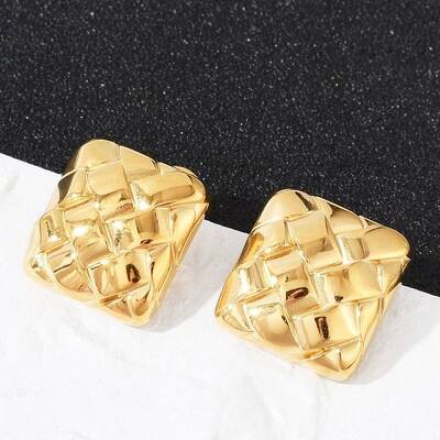 304 Stainless Steel Textured Stud Earrings