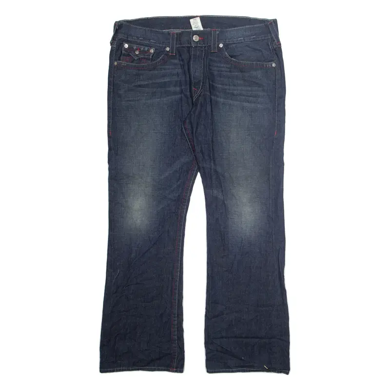 TRUE RELIGION Mens Jeans Blue Regular Straight Stone Wash W40 L33