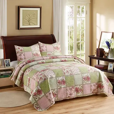 Quilt Set 3 Pieces Soft Breathable Lightweight Printed Bedding Bedspread Set 88\