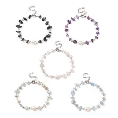 Natural Gemstone Beaded Anklets