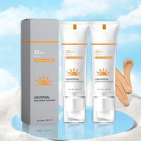 Universal Tinted Moisturizer Sun Care Cream, 2 Boxes Moisture Refreshing Sun Block Cream, Non-sticky Sun Light Protection Cr...