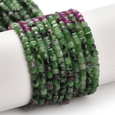 Natural Ruby in Zoisite Beads Strands