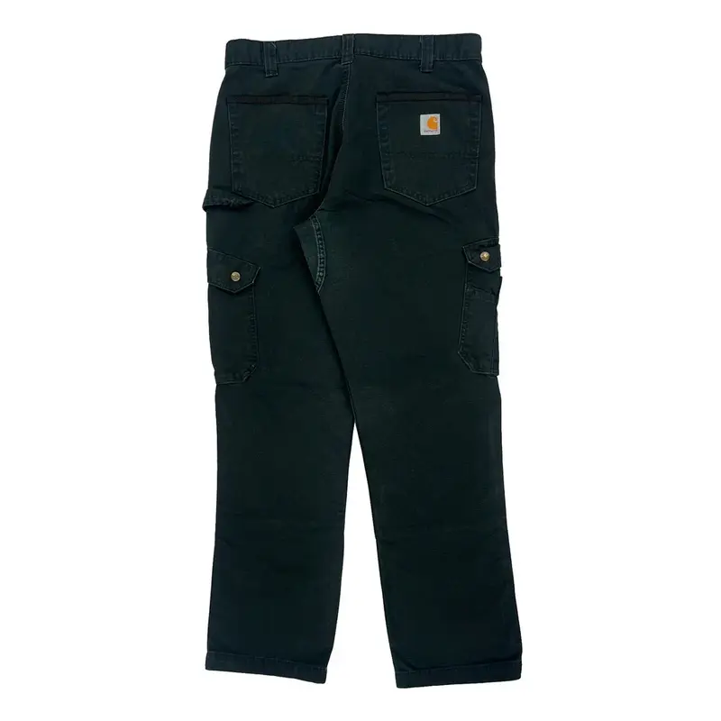 Carhartt Cargo Carpenter Trousers - 34W 32L Black Cotton | Size: 34″ waist