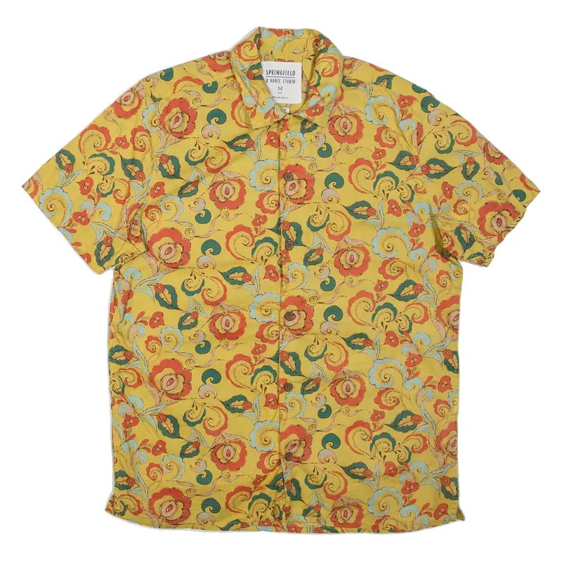 SPRINGFIELD Mens Shirt Yellow Floral M