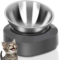 【Summer Sale】Raised Cat Food Bowl, Stainless Steel Cat Dish Feeder for Food Water Anti Vomiting Elevated with Stand Ergon...