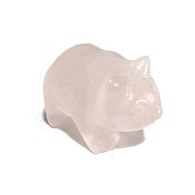 Natural Rose Quartz Carved Healing Panda Figurines