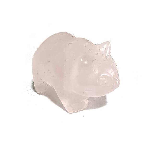Natural Rose Quartz Carved Healing Panda Figurines