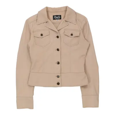 Dolce & Gabbana Cropped Jacket - Small Beige Cotton | Size: small