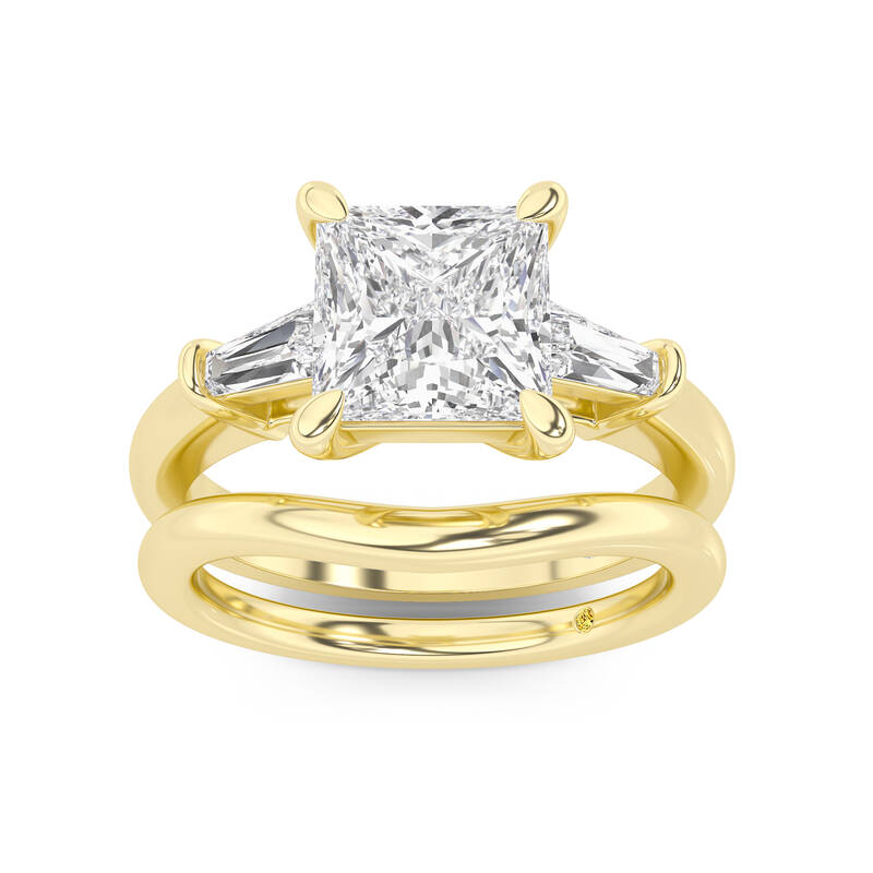 Ignite Lab Grown Princess Cut Diamond Engagement Ring with the Zola Wedding Band | 10K Yellow Gold 1 1/2 ct. tw.