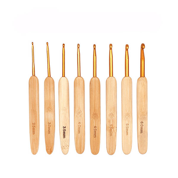 Bamboo Handle Head Crochet Hook Set