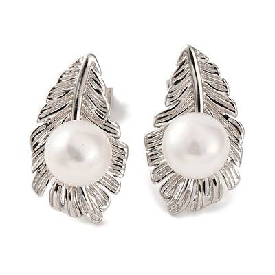 925 Sterling Silver Leaf Stud Earrings