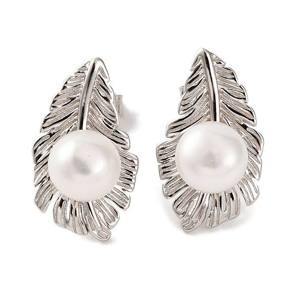 925 Sterling Silver Leaf Stud Earrings