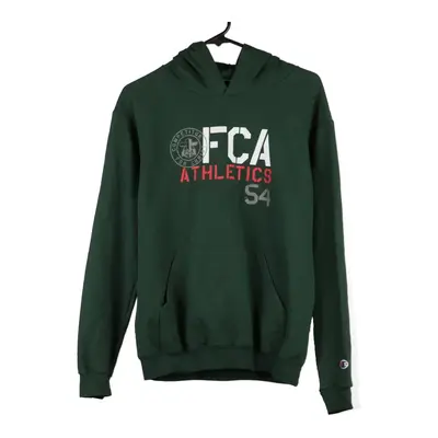 Champion Hoodie - Small Green Cotton Blend