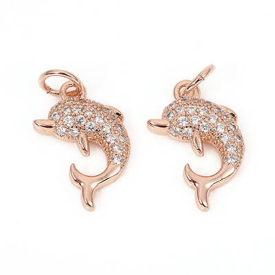 Brass Micro Pave Cubic Zirconia Charms