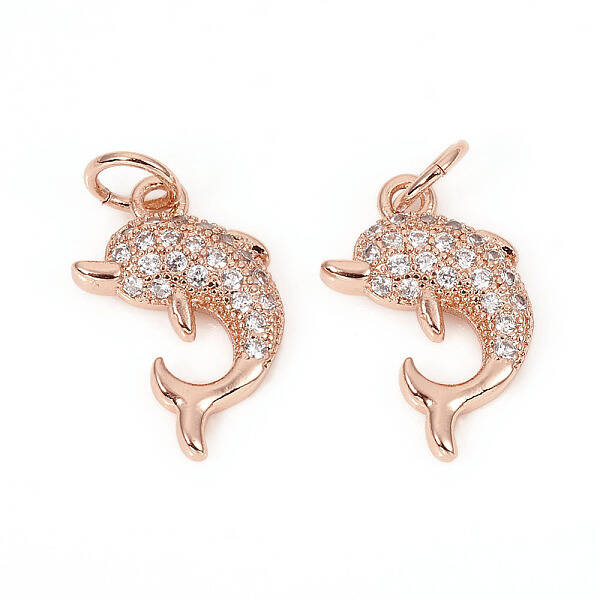 Brass Micro Pave Cubic Zirconia Charms