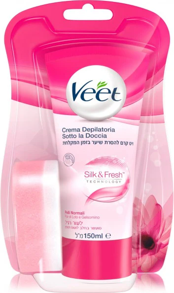 Veet In-Shower Hair Removal Cream Silk&Fresh Normal Skin 150 Ml