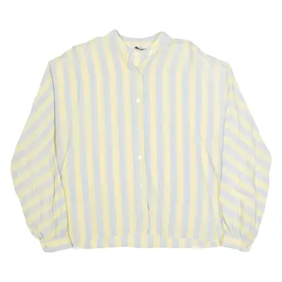 JULIETTA Womens Printed Shirt Yellow Long Sleeve Striped M