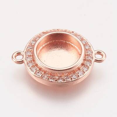 Brass Micro Pave Cubic Zirconia Links