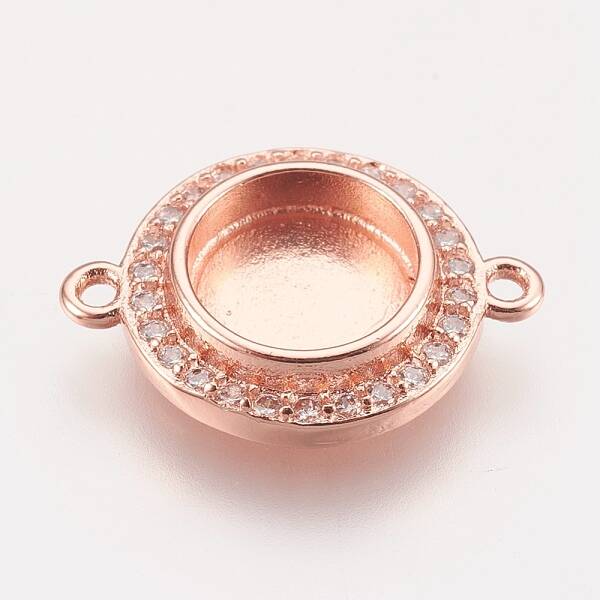 Brass Micro Pave Cubic Zirconia Links