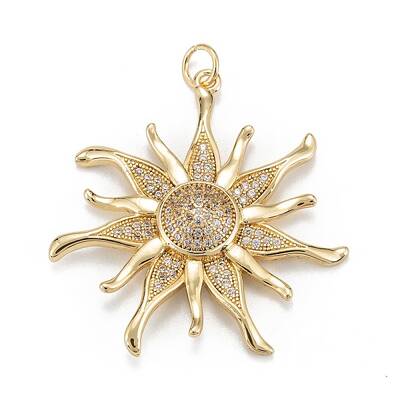 Brass Micro Pave Clear Cubic Zirconia Pendants