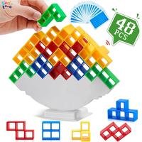 48Pcs Balance Stacking Game, Tetra Tower Board Game, for Kids & Adults, Family Parties, Travel, and Team Building - Holiday G...