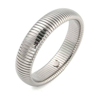 Non-Tarnish 304 Stainless Steel Spring Bangles for Women Men