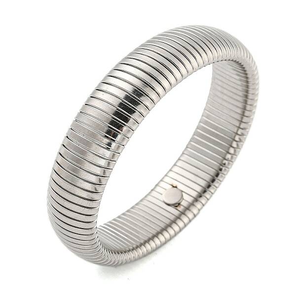 Non-Tarnish 304 Stainless Steel Spring Bangles for Women Men