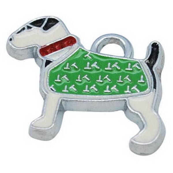 Alloy Enamel Puppy Pendants