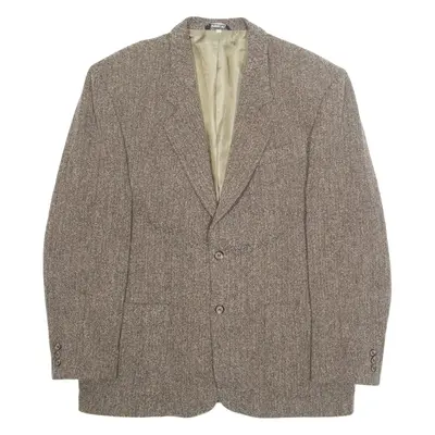 Mens Blazer Jacket Beige Wool XL
