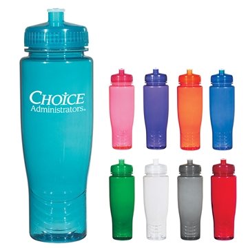 100 Custom 28 oz Poly-Clean Plastic Bottle - BPA Free & USA Made