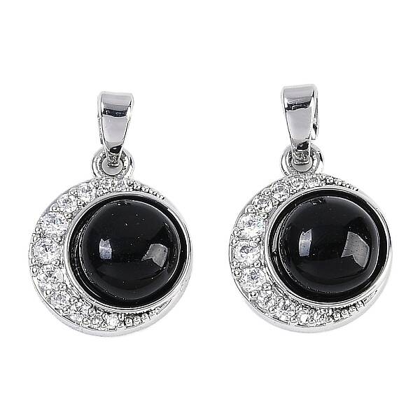 Brass Micro Pave Cubic Zirconia Pendants
