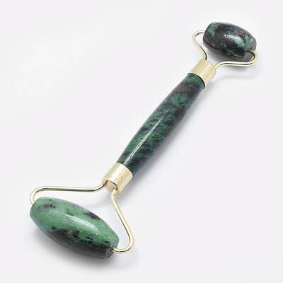 Natural Ruby in Zoisite Brass Face Massager