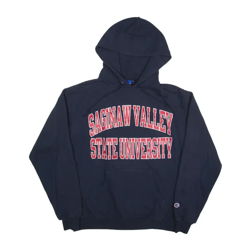 CHAMPION Saginaw Valley USA Hoodie Blue Pullover Mens M