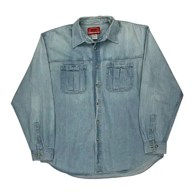 Marlboro Denim Shirt - Large Light Wash Cotton
