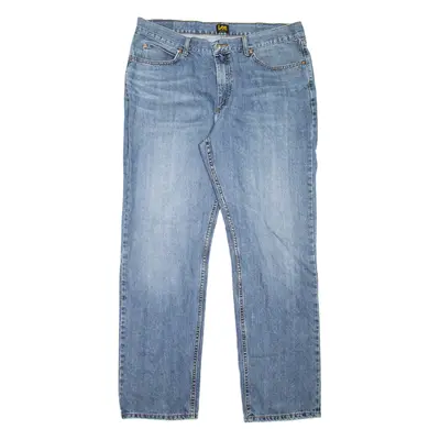 LEE Mens Jeans Blue Regular Straight Stone Wash W40 L34