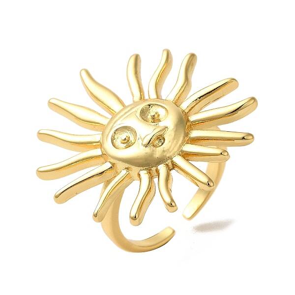 Rack Plating Brass Cuff Rings for Women