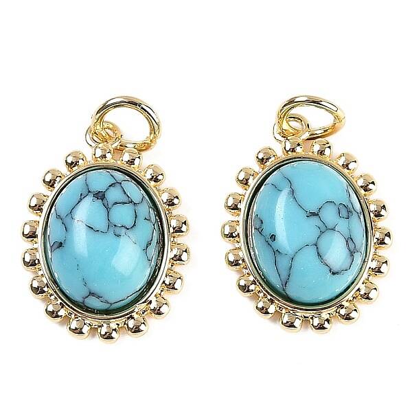 Synthetic Turquoise Oval Pendants