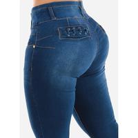 Levanta Cola High Rise Dark Blue Skinny Jeans