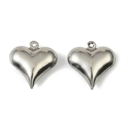304 Stainless Steel Pendants. Heart Charm