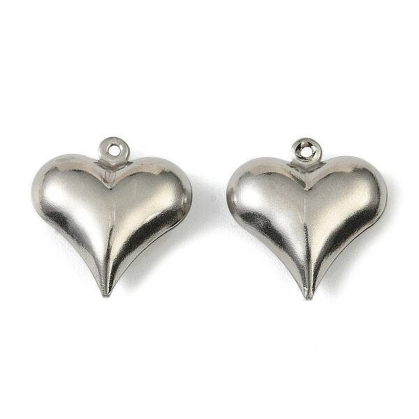 304 Stainless Steel Pendants. Heart Charm