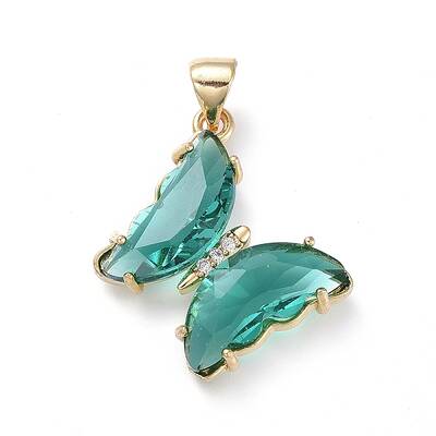 Brass Micro Pave Clear Cubic Zirconia Pendants