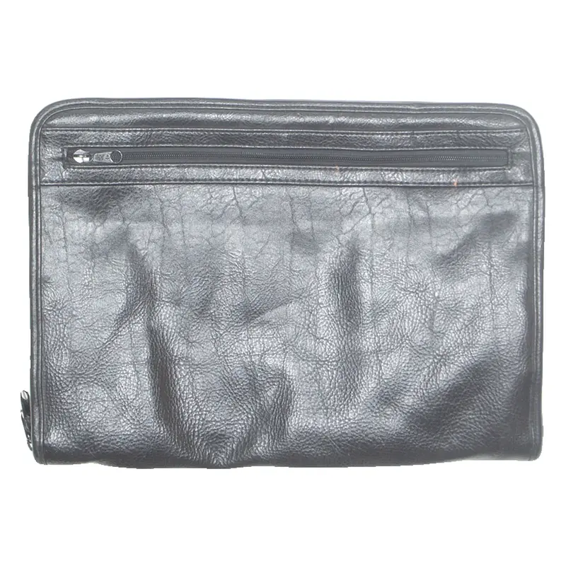 ST MICHAELS Mens Laptop Bag Black Leather