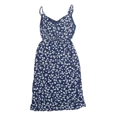 JOULES Womens Day Dress Blue Viscose Floral Sleeveless Midi UK 14