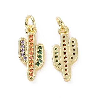 Brass Micro Pave Colorful Cubic Zirconia Pendants