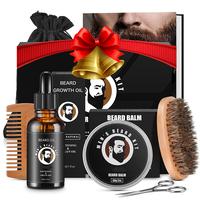 Beard Grooming Kit Oil, Balm, Brush, Comb, Scissor,Bag,Birthday Gifts Valentines Gifts for Men Him Dad Husband Boyfriend