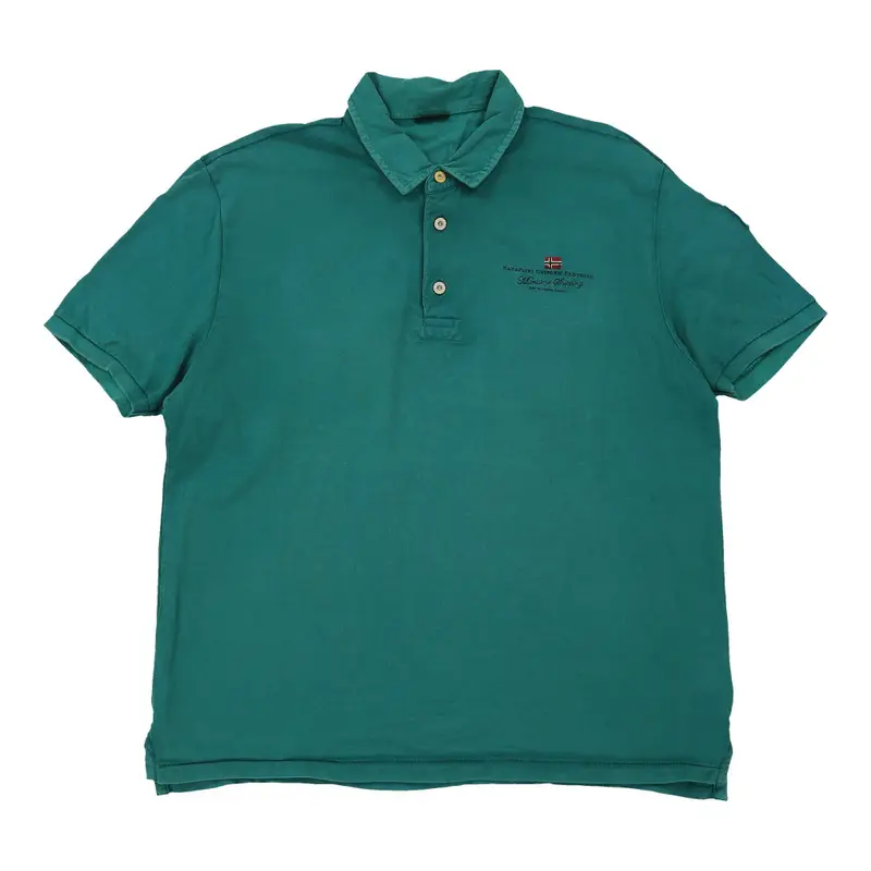 Napapijri Polo Shirt - 2XL Teal Cotton
