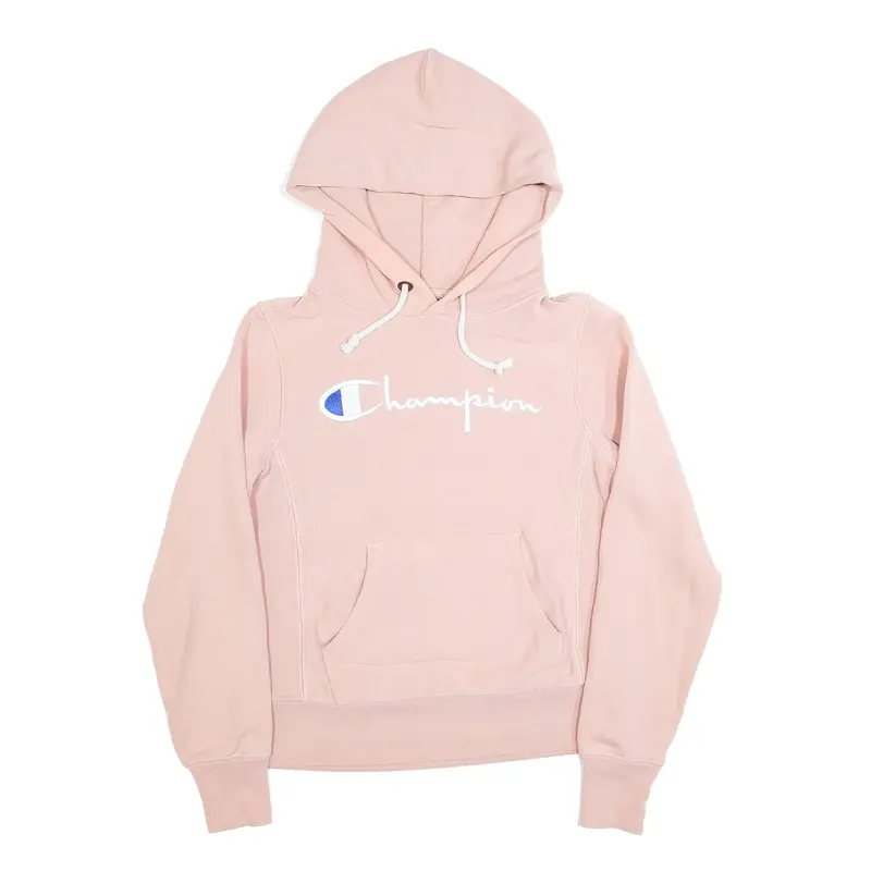 CHAMPION Reverse Weave Pink Pullover Hoodie Womens S