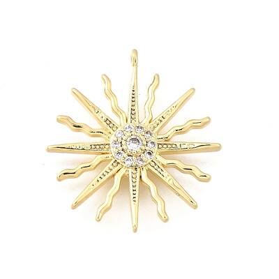 Brass Micro Pave Cubic Zirconia Pendants